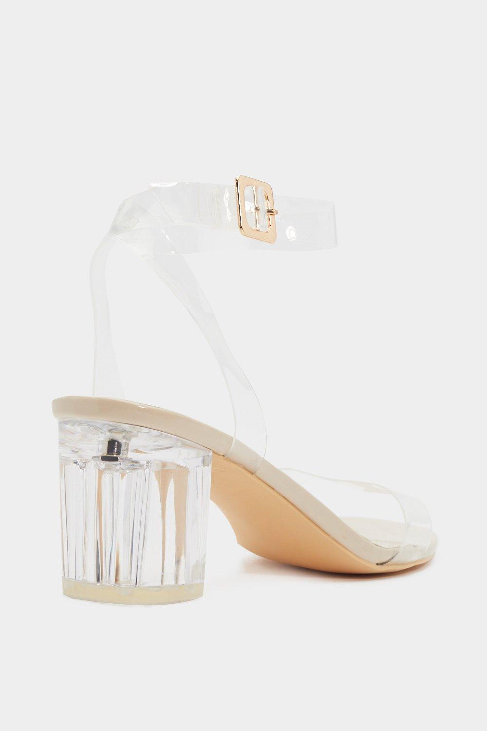 Nasty gal let's on sale be clear heel