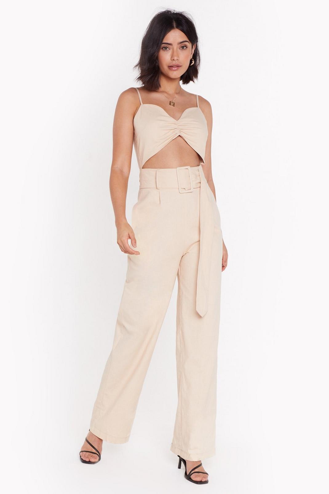 Thinking Cut-Out Loud Linen Jumpsuit | Nasty Gal