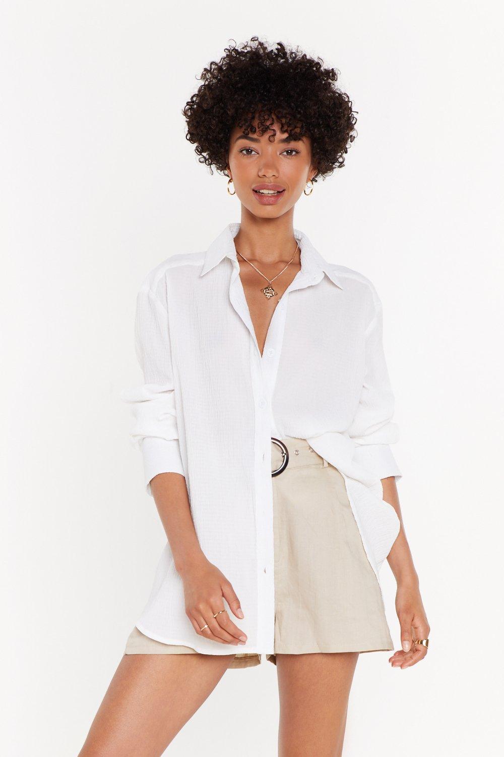 long white button down