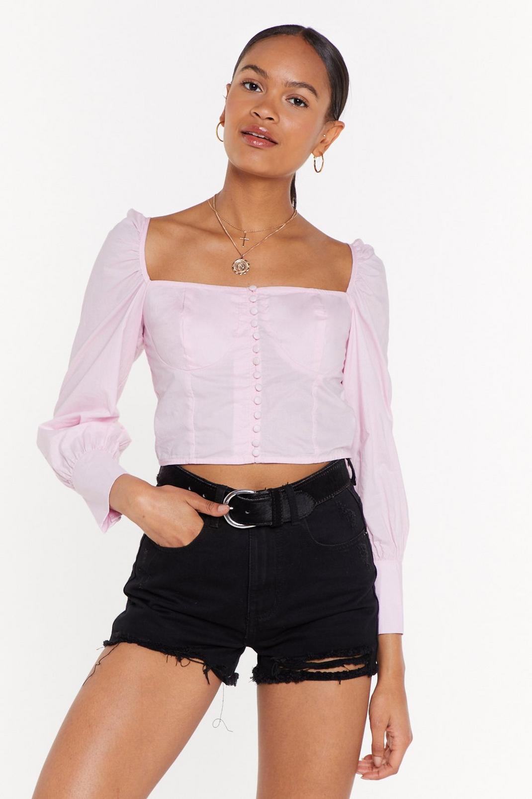 Square There's a Will Neck Cropped Blouse image number 1