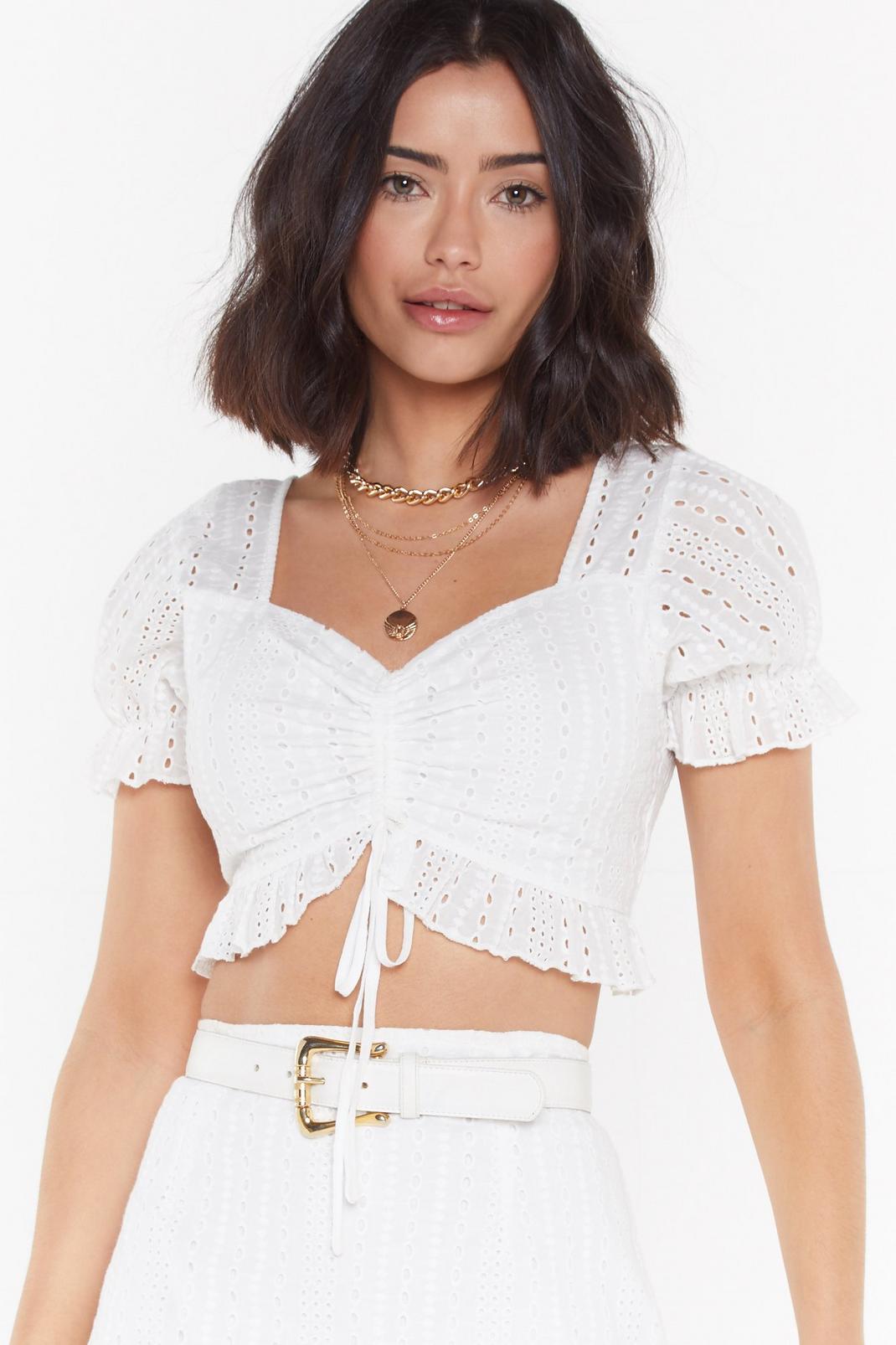 Crop top en broderie anglaise God Save the Queen image number 1
