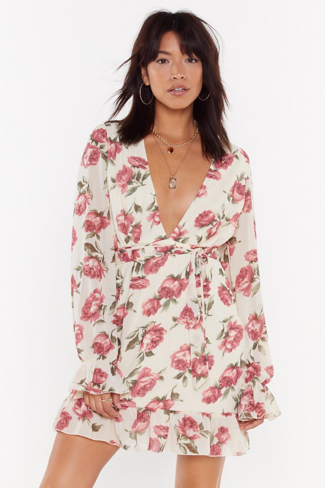 No Ifs or Buds Floral Wrap Dress image number 1