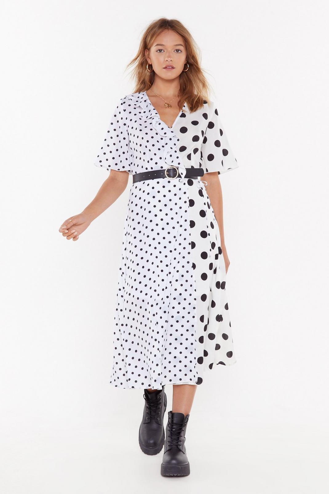 Let's Play Dot to Dot Ruffle Midi Dress image number 1