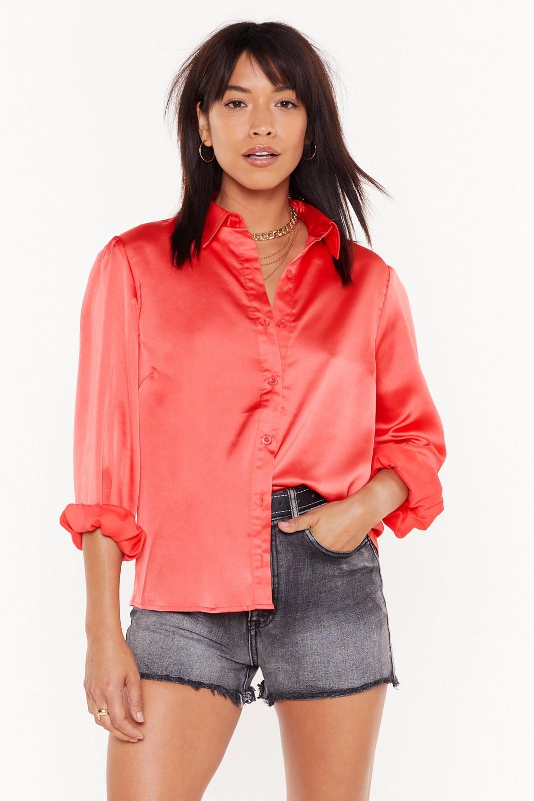 Pocket in Satin Relaxed Shirt image number 1