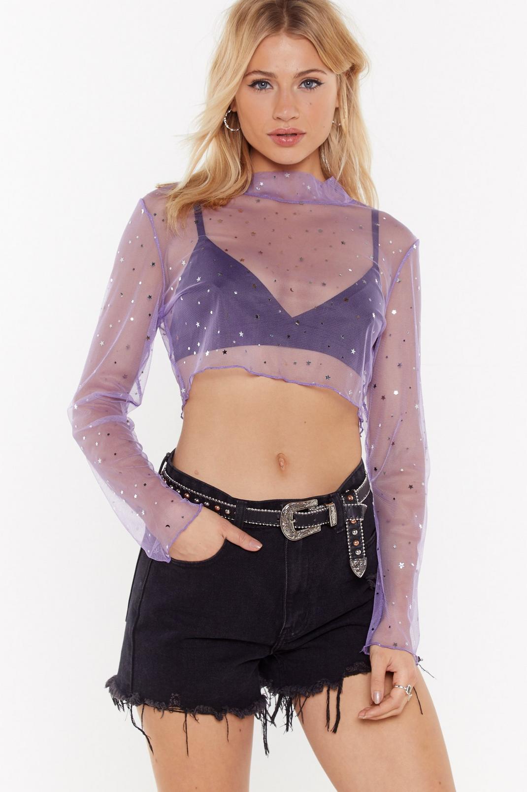 On a Night Like This Mesh Crop Top image number 1