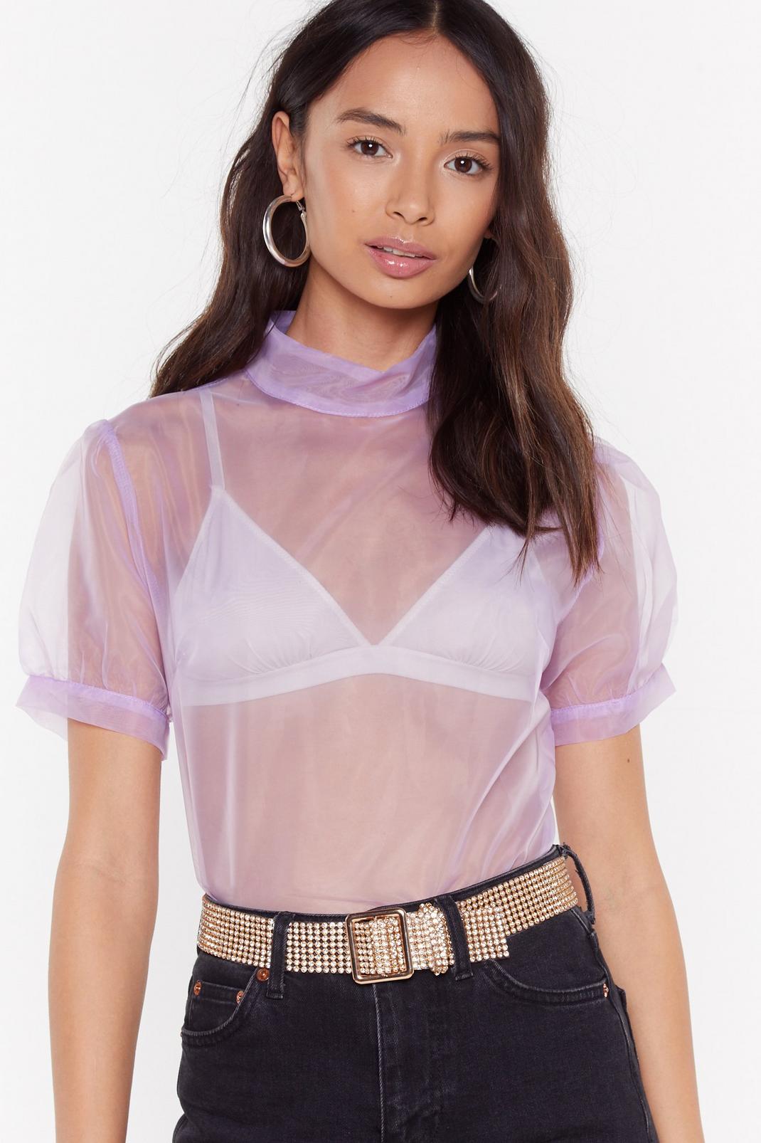 Sheer As Hell Organza Puff Top image number 1