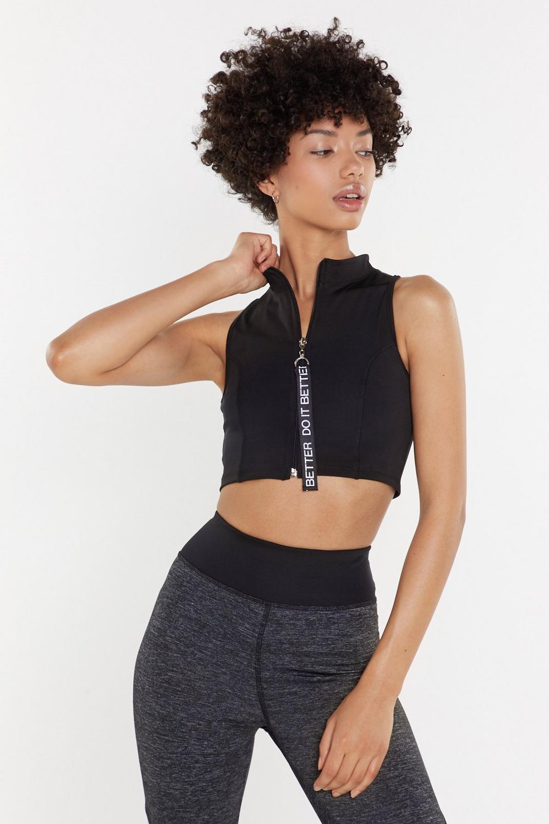 Do It Better Sports High Neck Crop Top image number 1