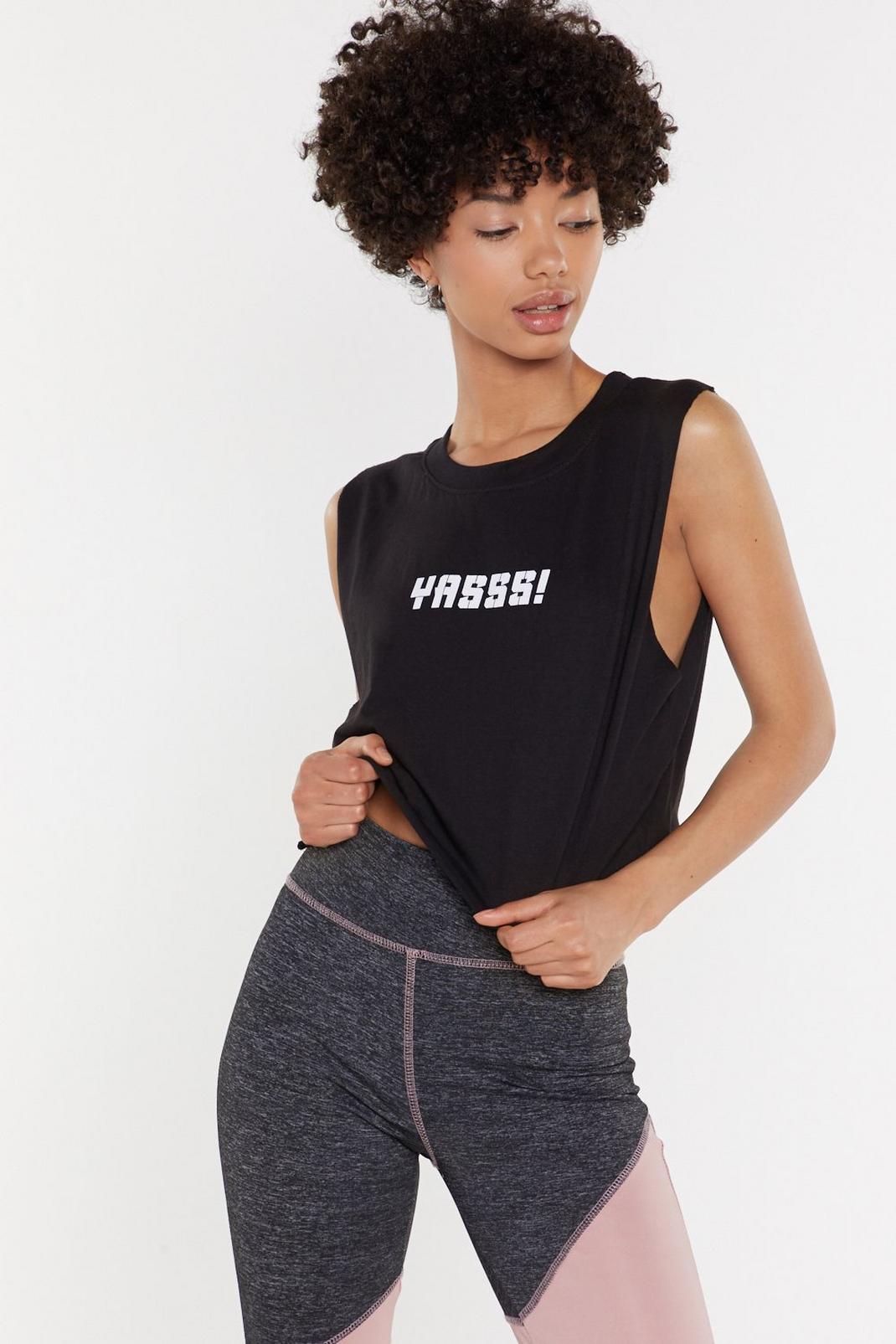 Yasss Girl Cropped Sports Top image number 1