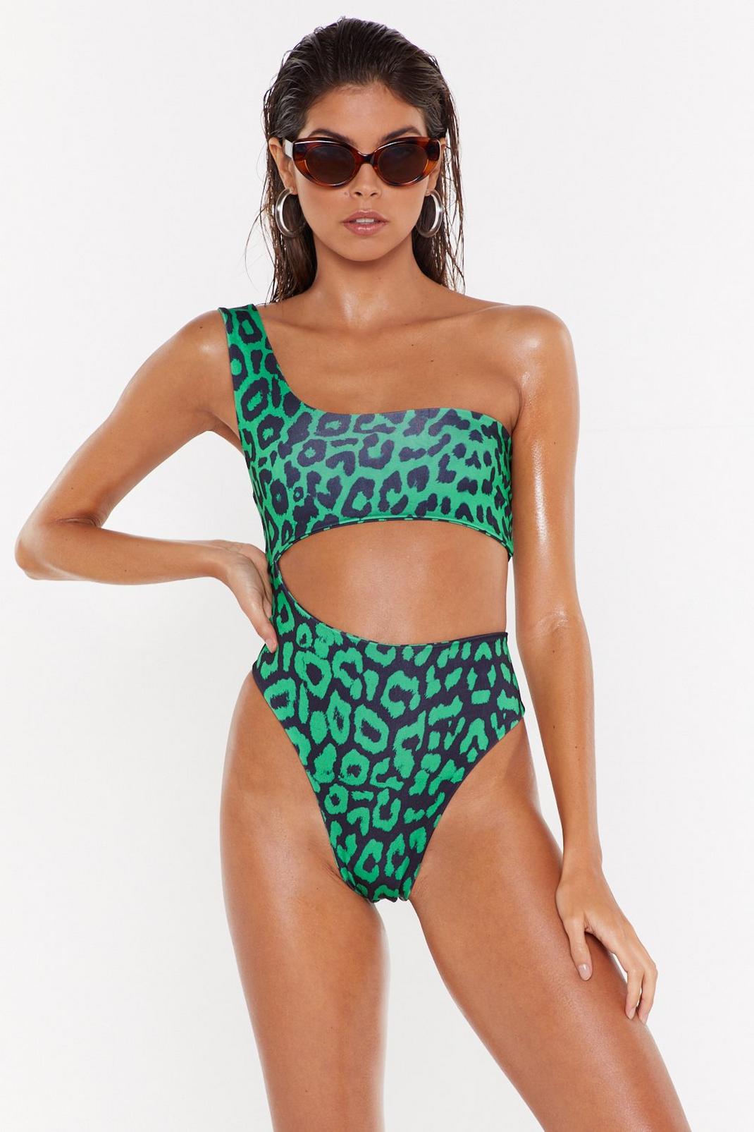 In a Different Light Leopard Cut-Out Swimsuit image number 1