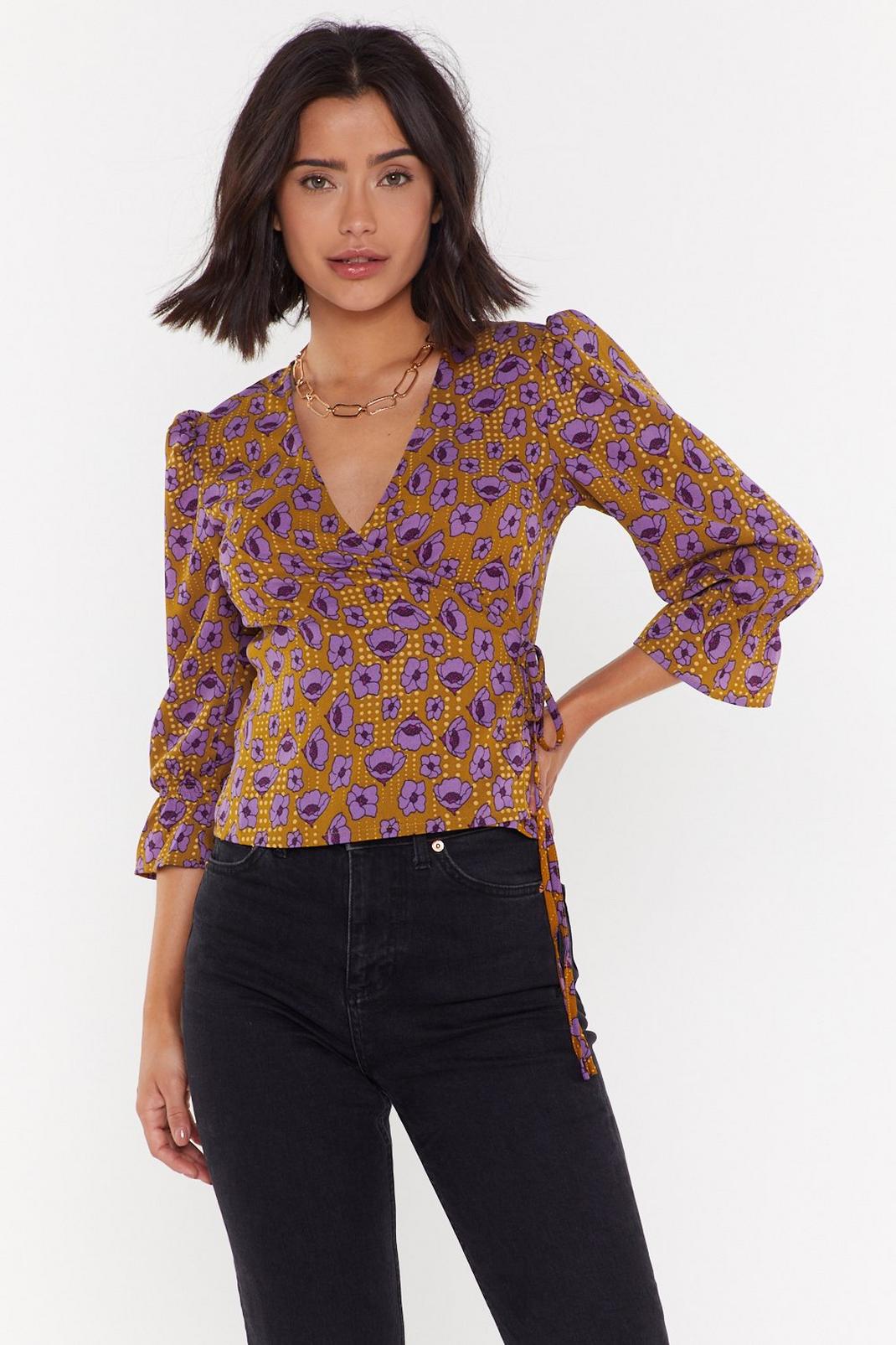 Grow Well Floral Wrap Top image number 1