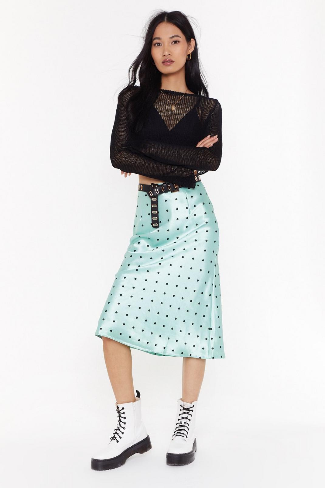 Reign Su-sheen Polka Dot Satin Skirt image number 1
