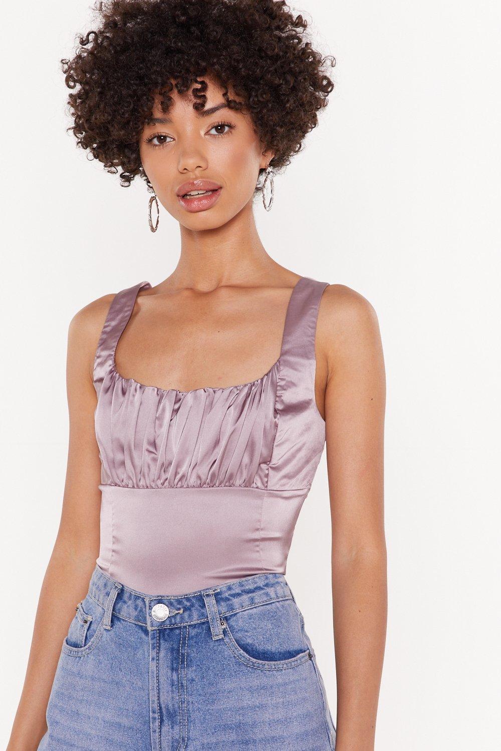 satin ruched top