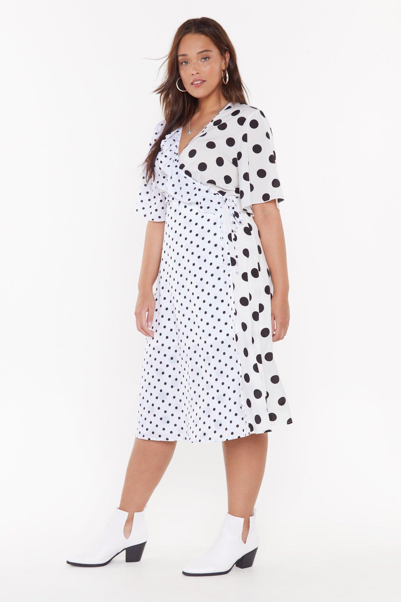 Mixed polka hotsell dot midi dress