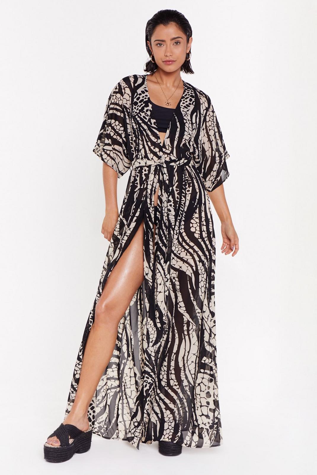 Welcome to the Wild Side Animal Cover-Up Kimono image number 1