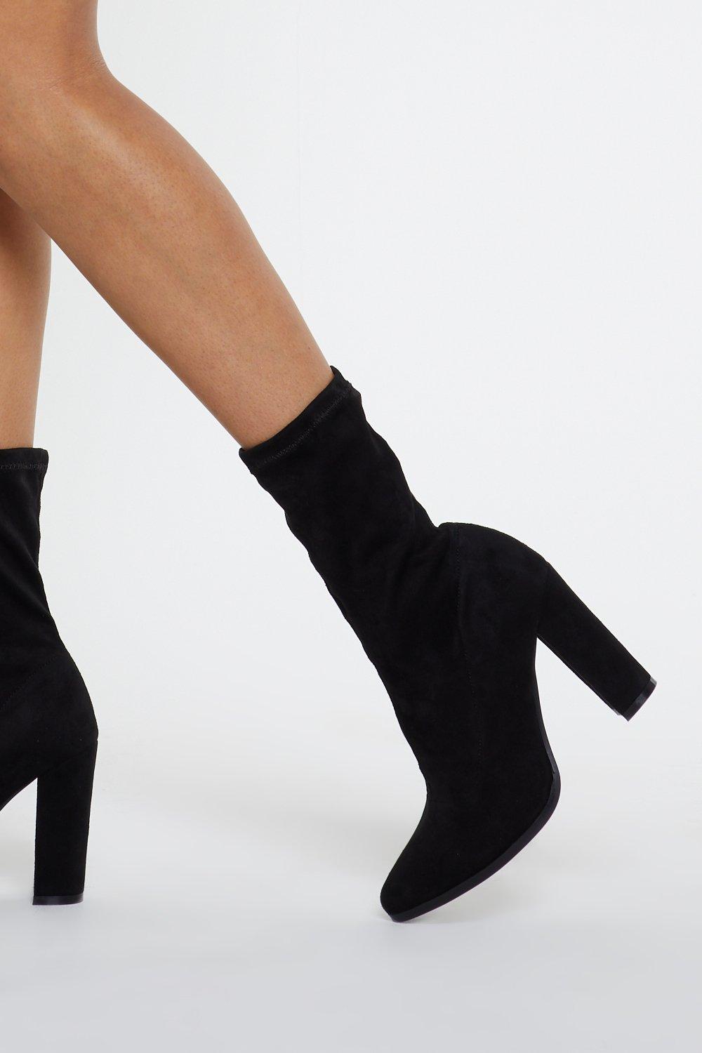 suede black sock boots