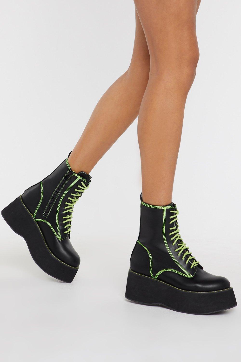 neon platform boots