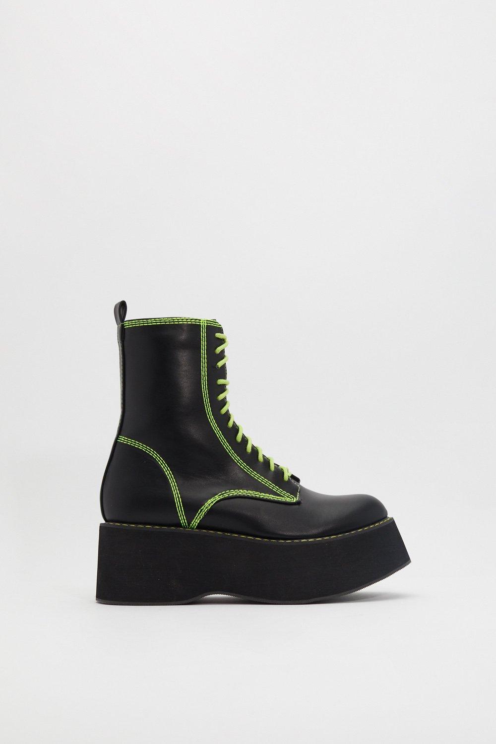 Neon green hot sale platform boots