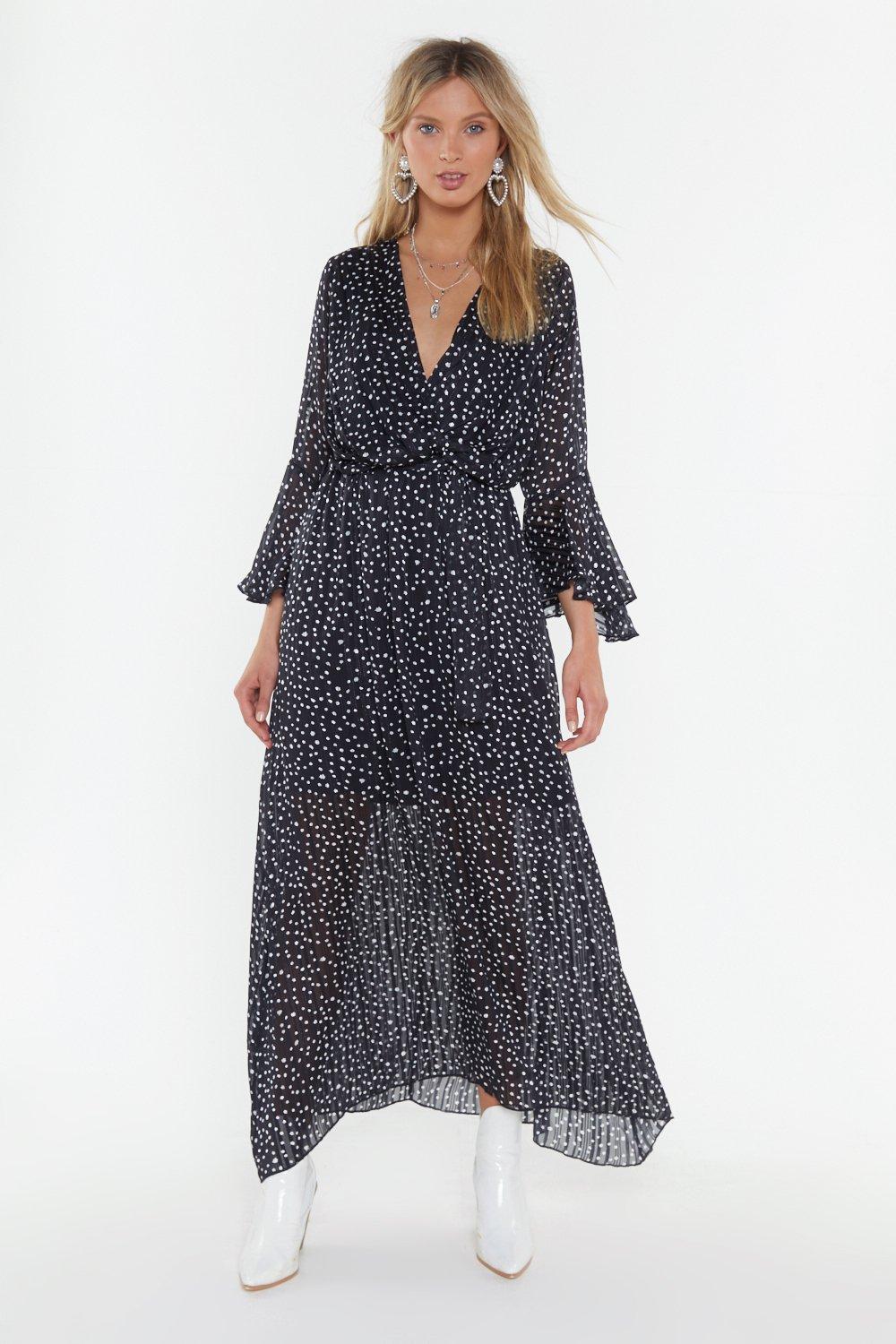 spotty maxi dress