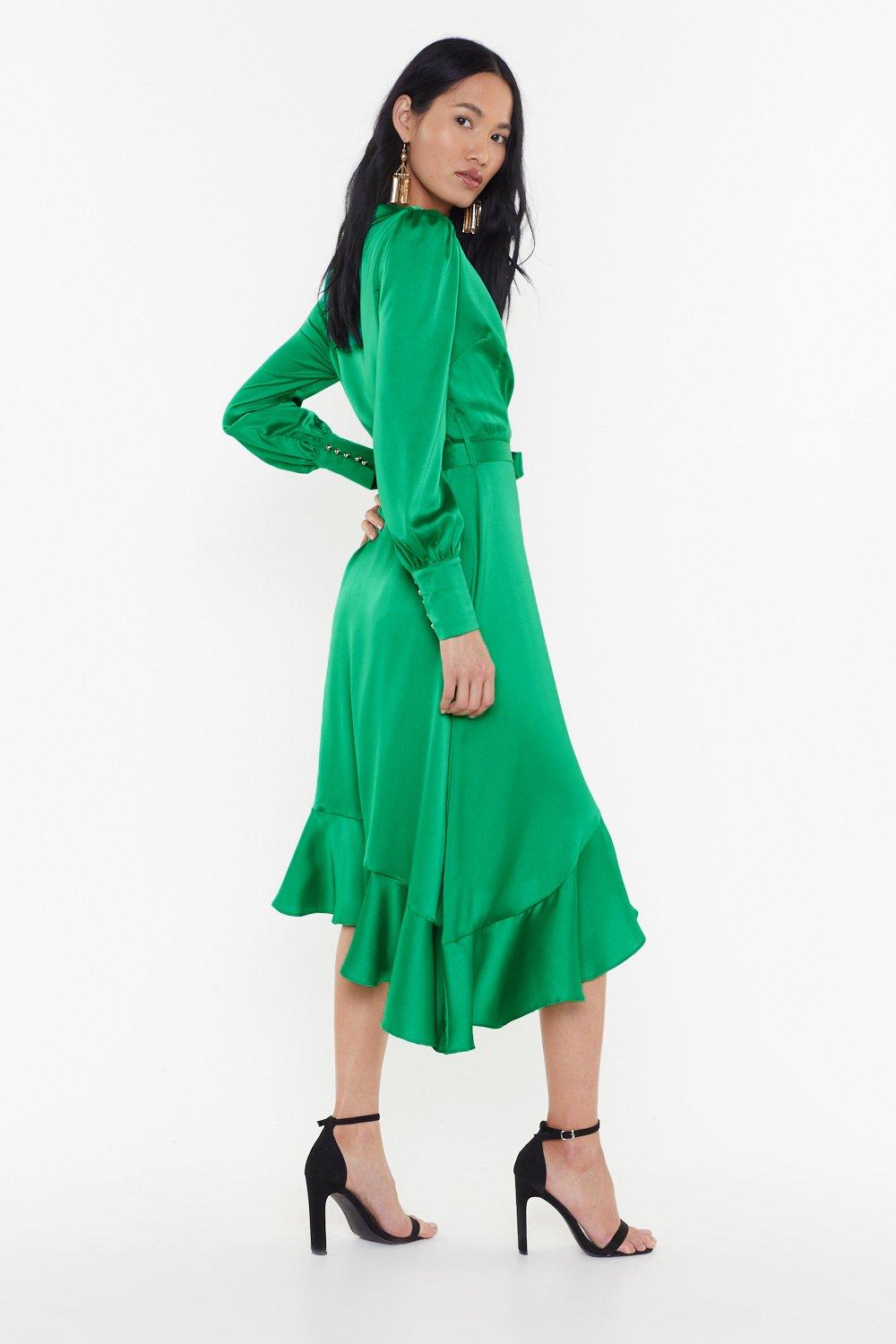 nasty gal emerald green dress