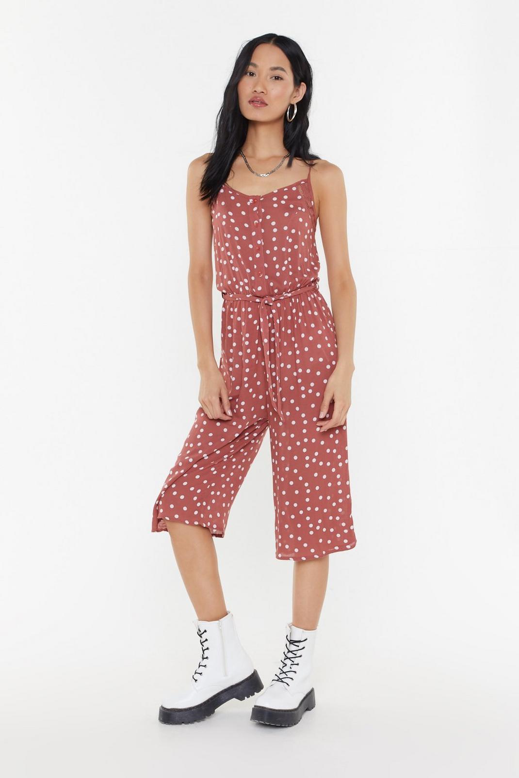 X Marks the Spot Tie Culotte Jumpsuit image number 1