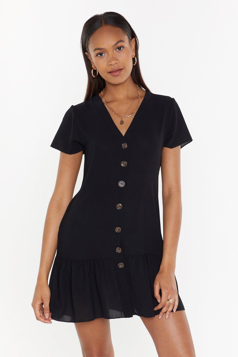 black button down dress with sleeves