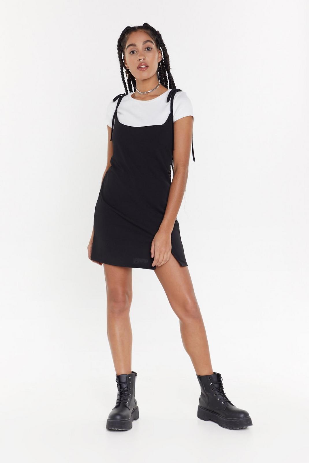 2 in 1 Tie Strap T-Shirt Dress image number 1
