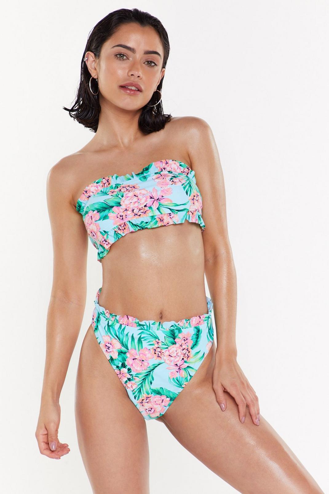 Tropic Like It's Hot Floral Bandeau Bikini Set image number 1