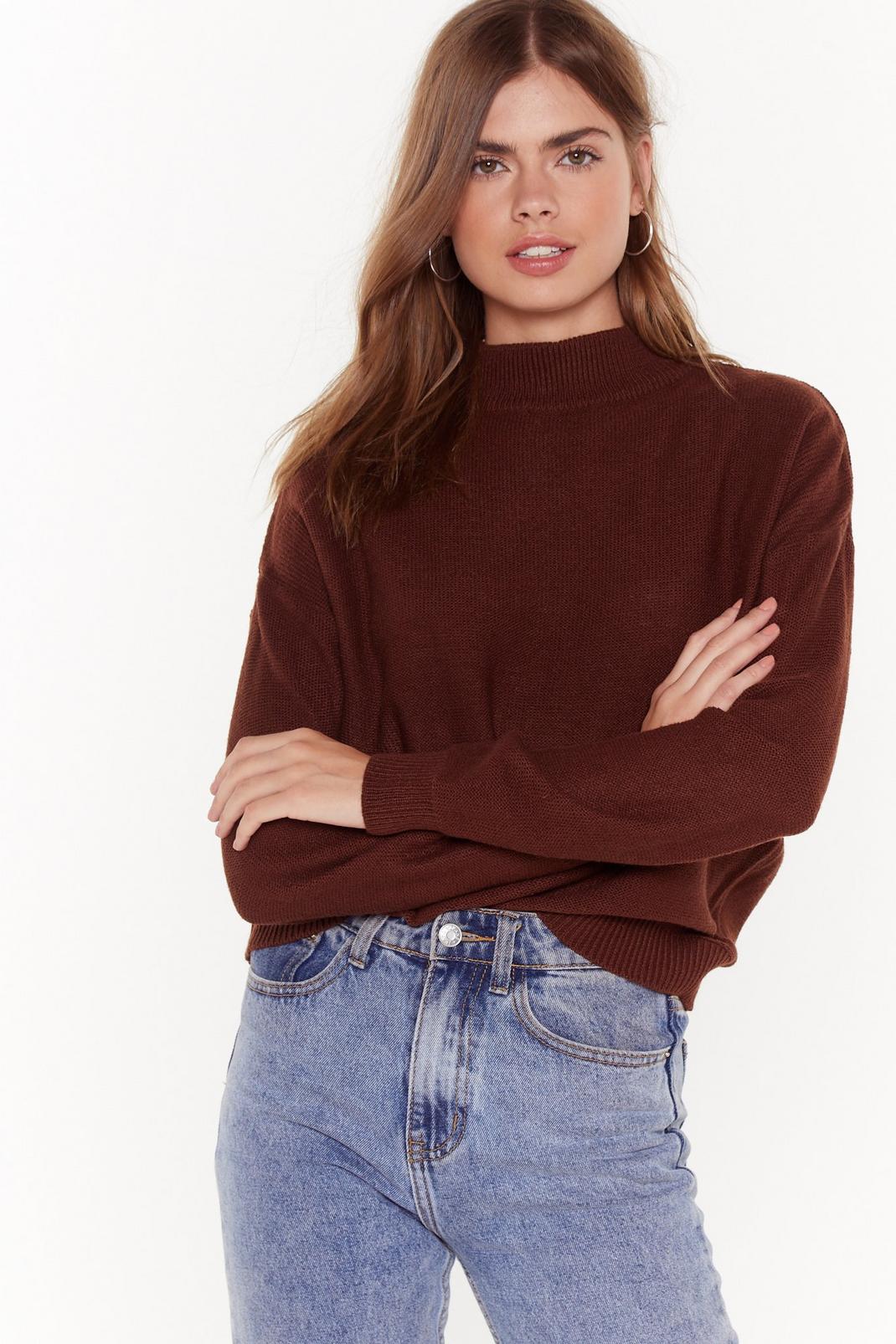 Knit Me with Your Best Shot High Neck Sweater image number 1