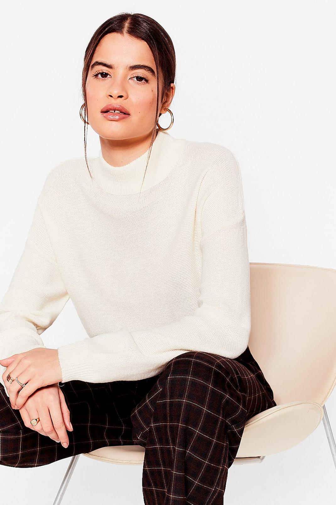 Ivory Knit Callin' Me Relaxed Sweater image number 1