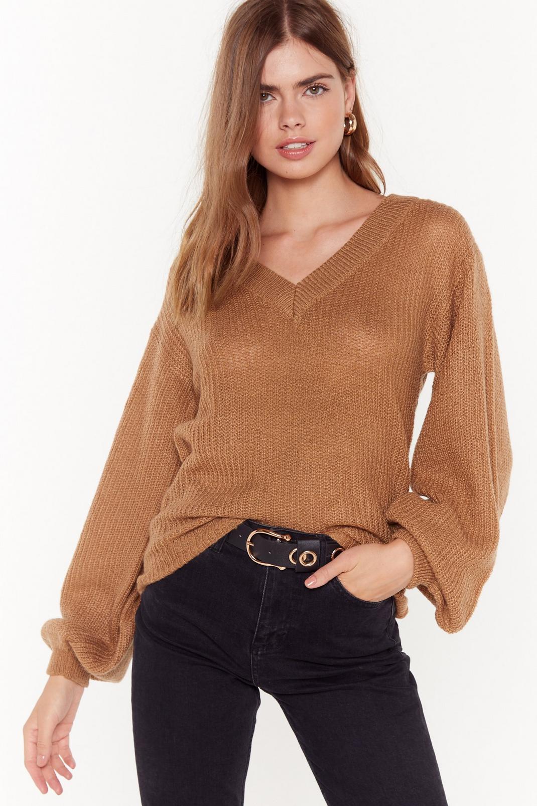 You Can Count on V Relaxed Knit Sweater image number 1