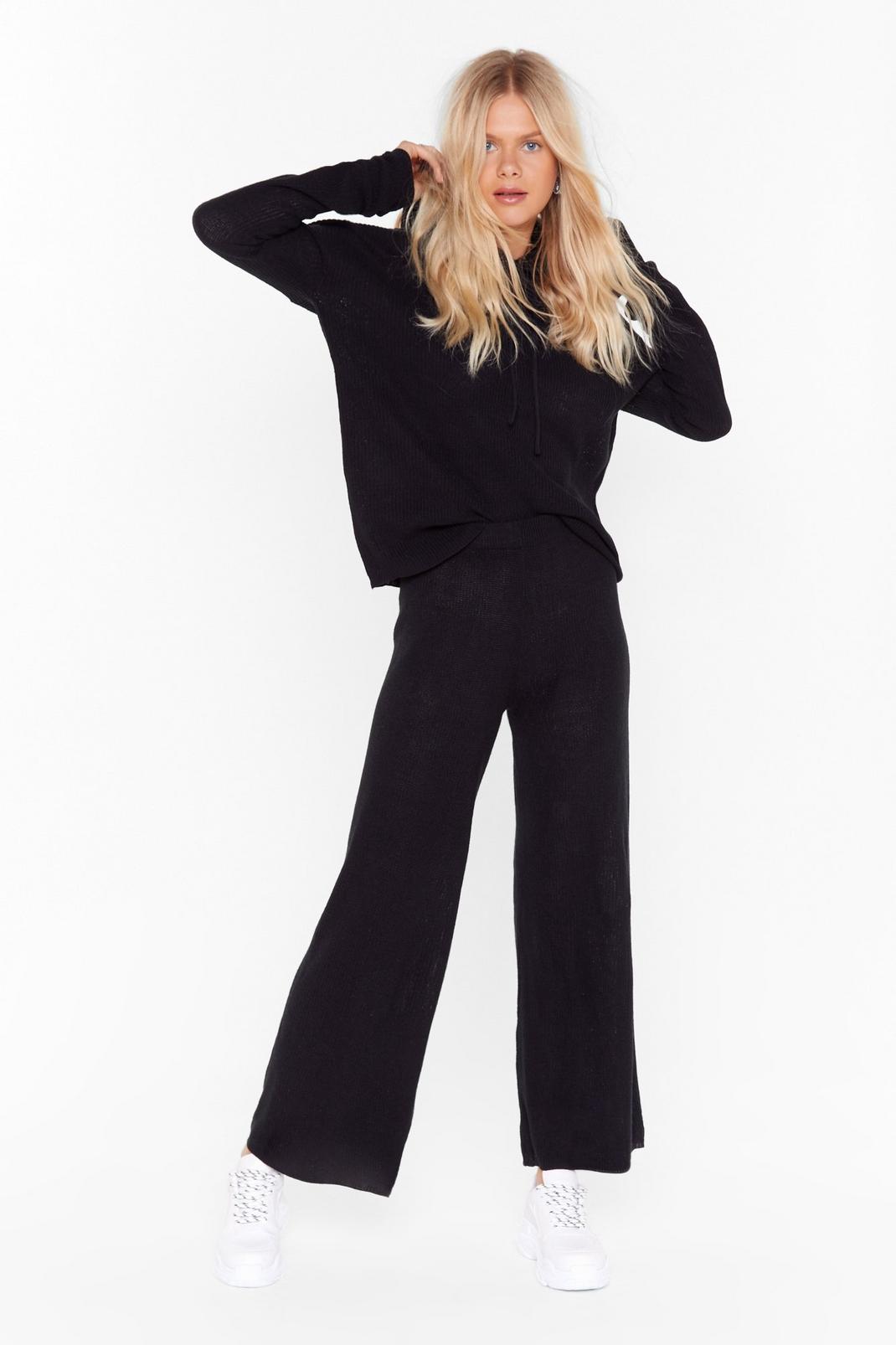 Knit's Not Over Hoodie and Wide Leg Trousers Set image number 1