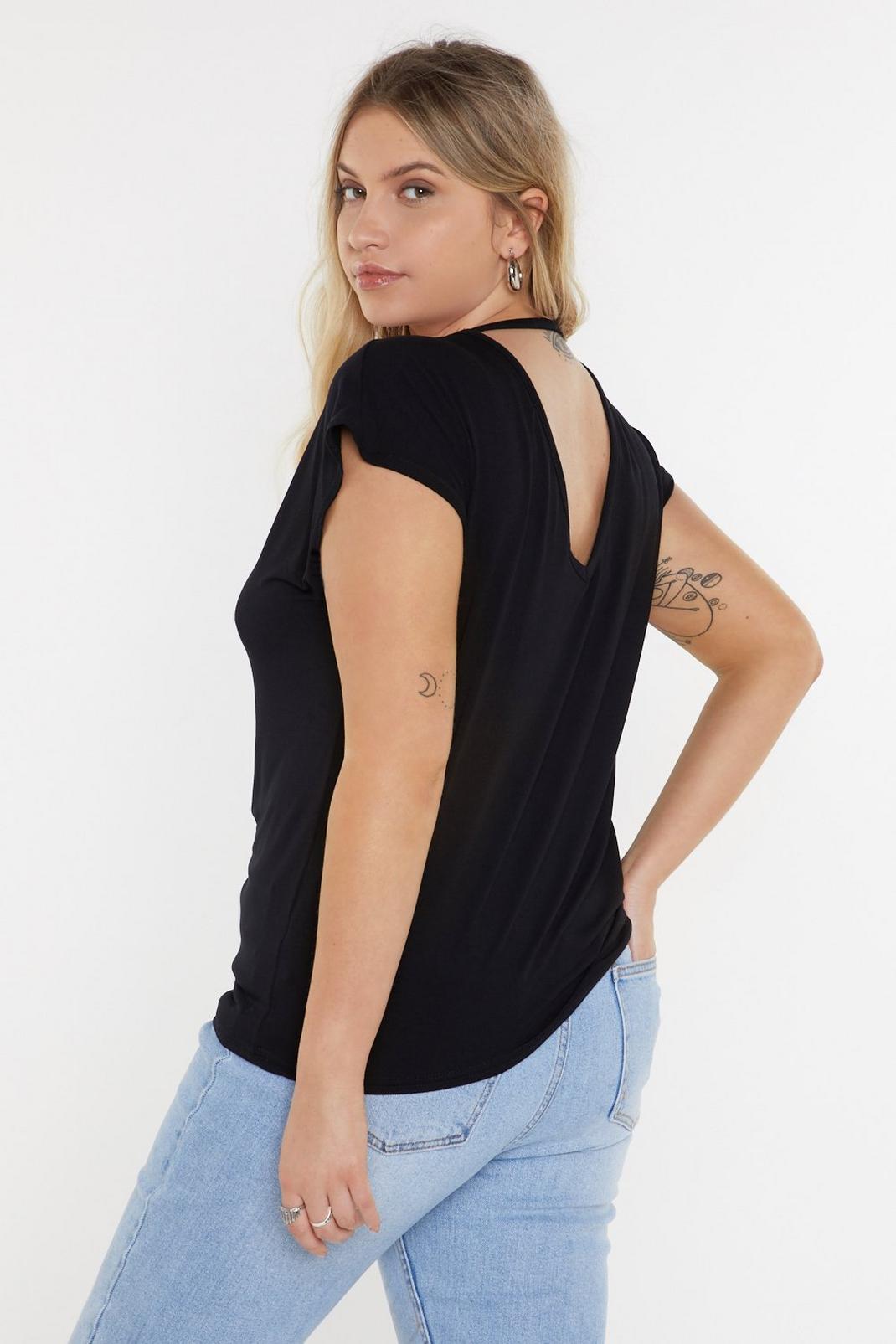 Leave It With V Open Back Tee image number 1