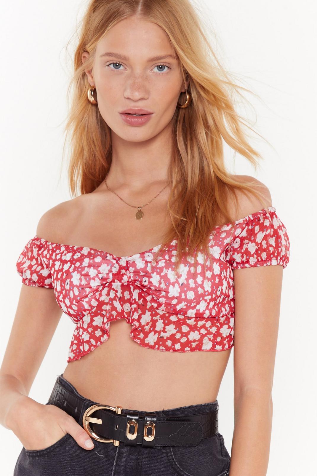 Grow Our Own Way Off-the-Shoulder Crop Top image number 1