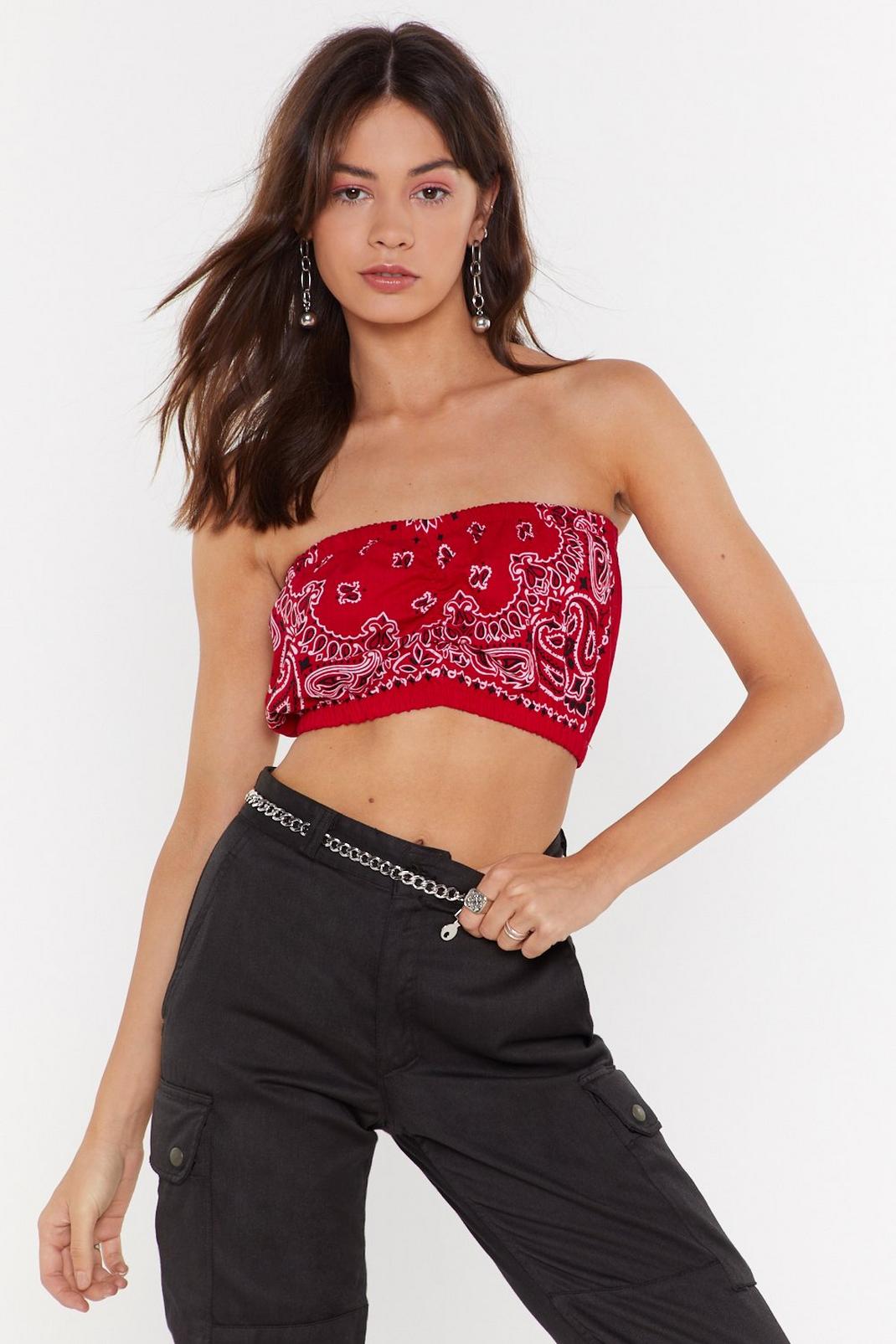 Nasty Gal Vintage Playing in the Bandana Crop Top image number 1