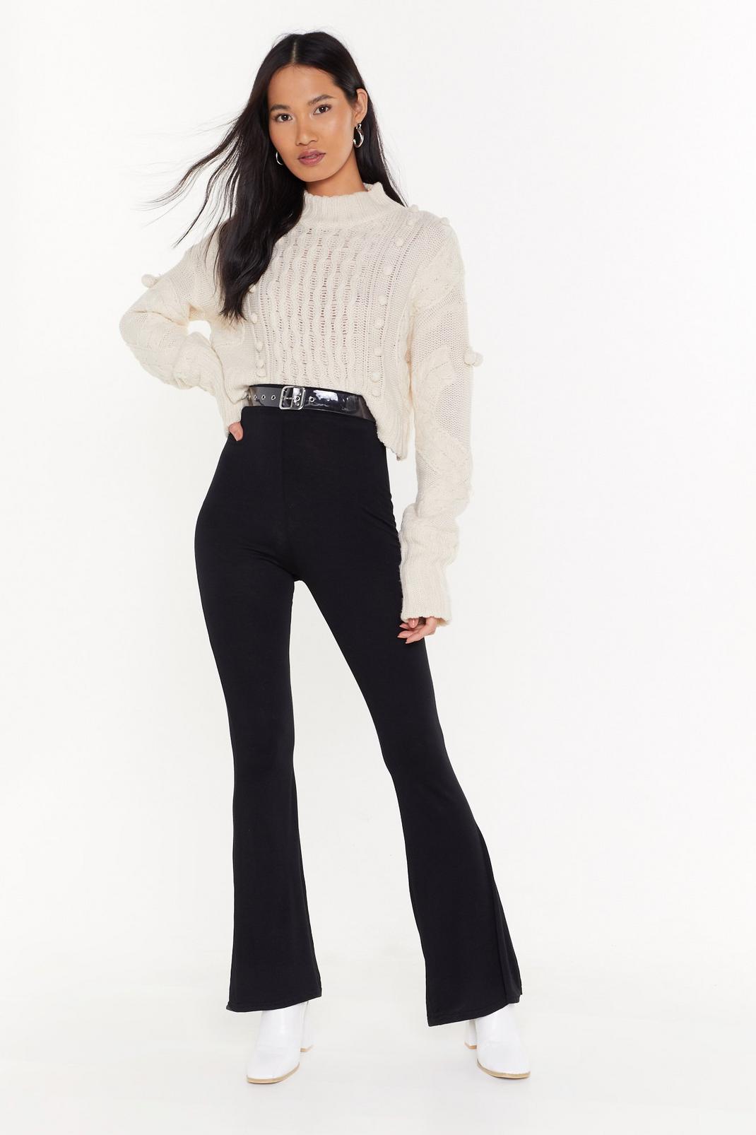 Black We Flare You High-Waisted Pants image number 1