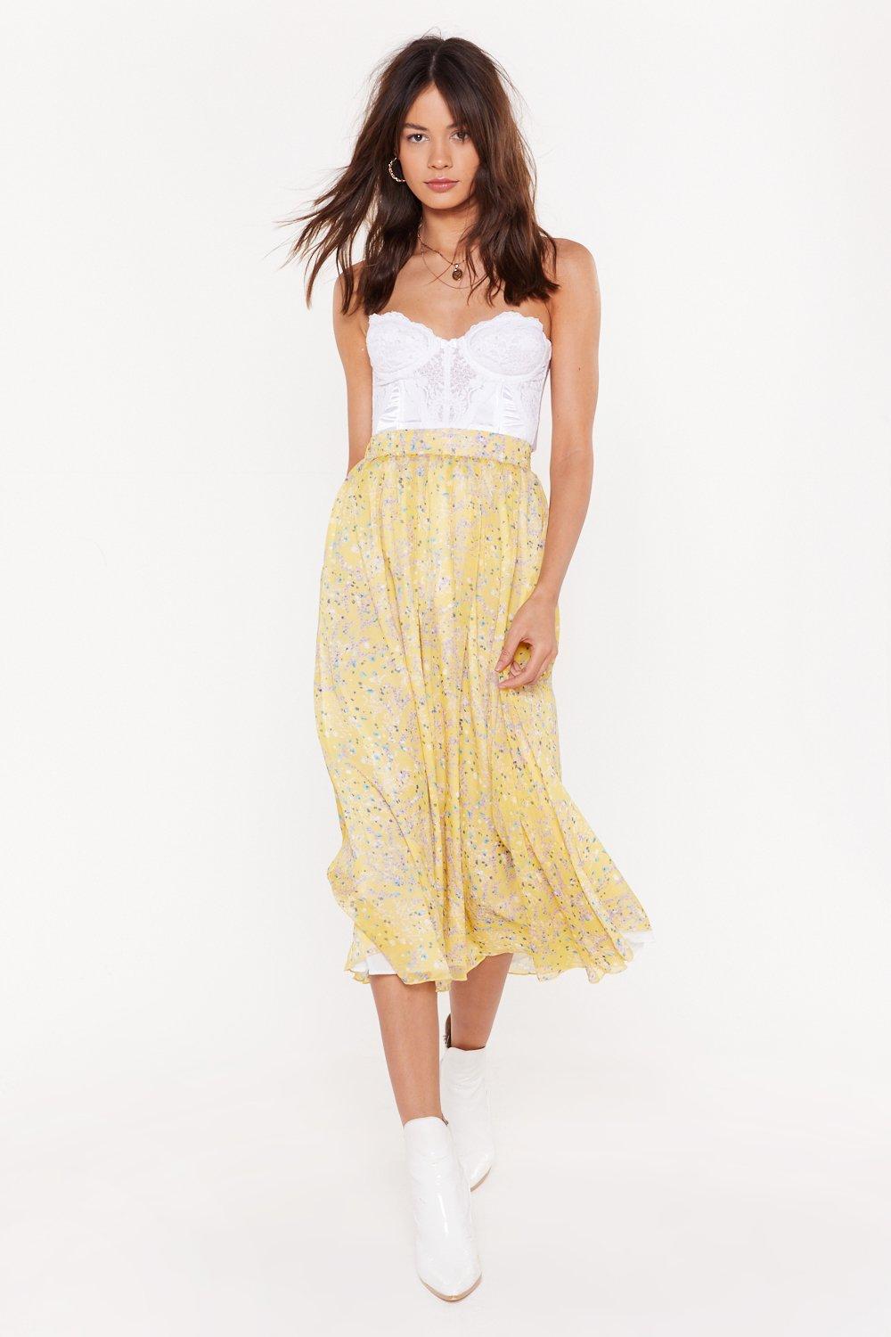 midi skirt yellow