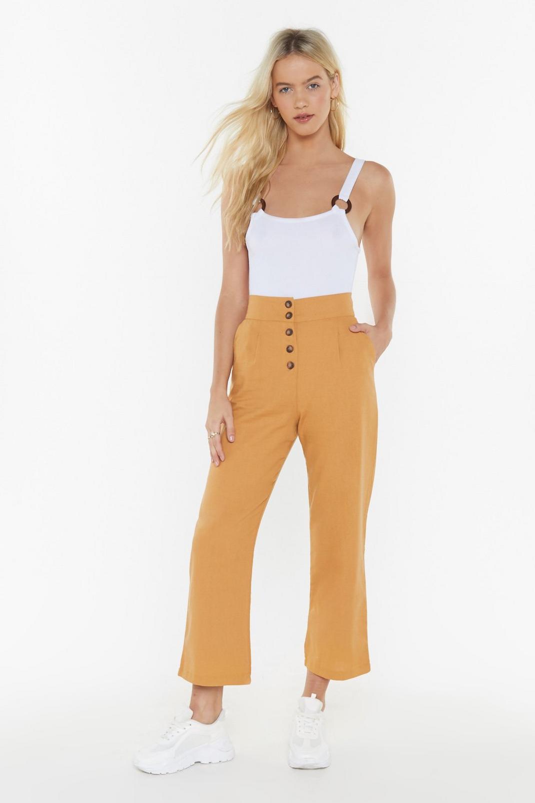 You At the Front Linen Cropped Trousers image number 1