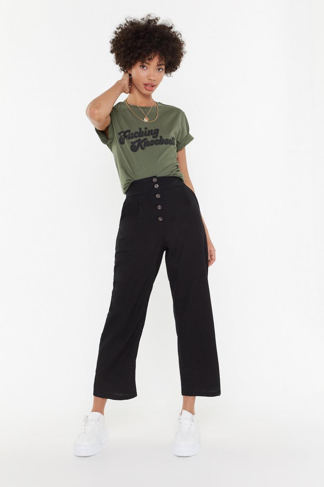 You At the Front Linen Cropped Pants image number 1