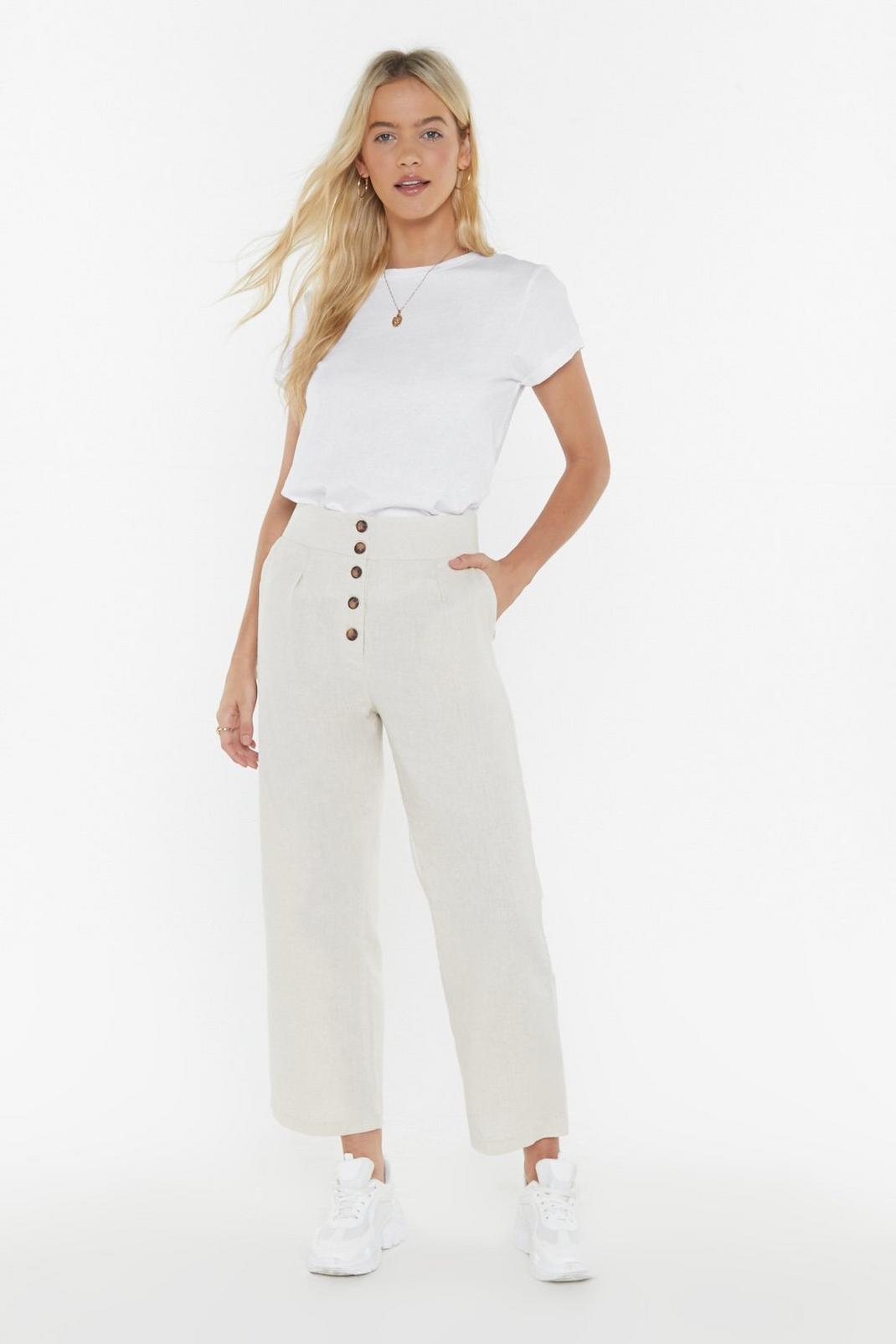 You At the Front Linen Cropped Pants image number 1