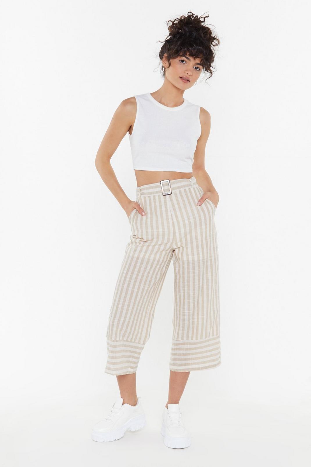 Like You Culotte Stripe Belted Culottes image number 1