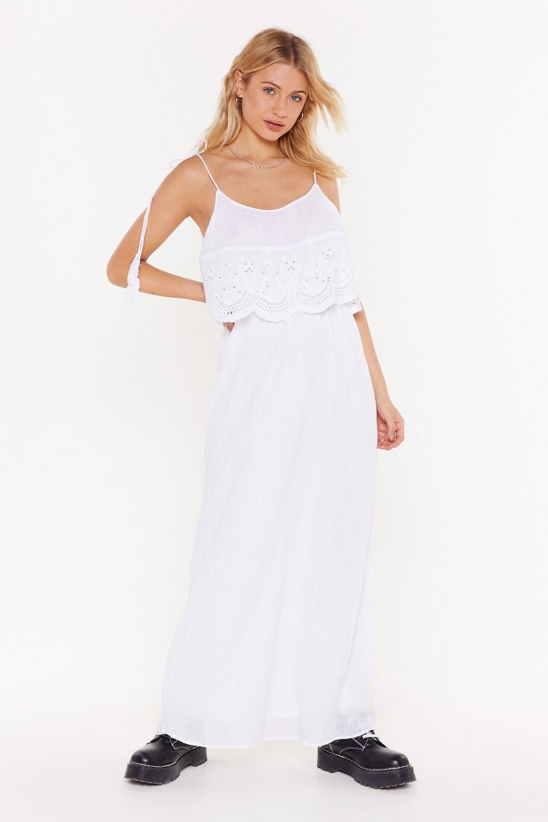 Leave 'Em in Tiers Crochet Maxi Dress image number 1