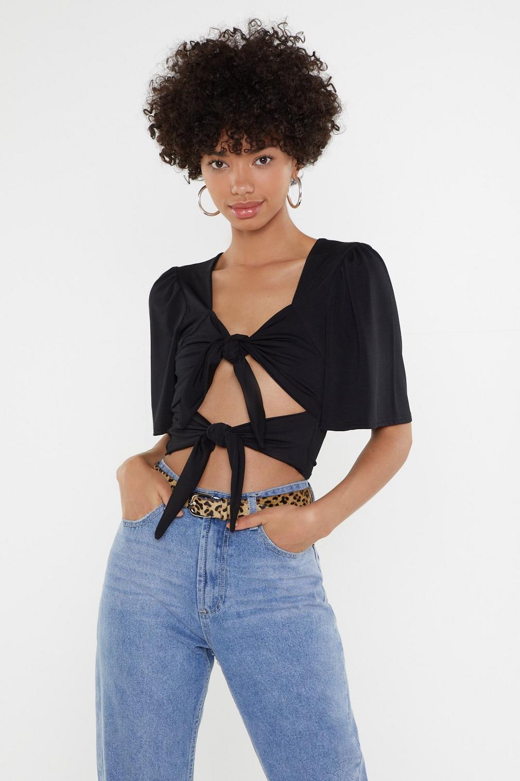 All Ties on You Cut-Out Crop Top image number 1