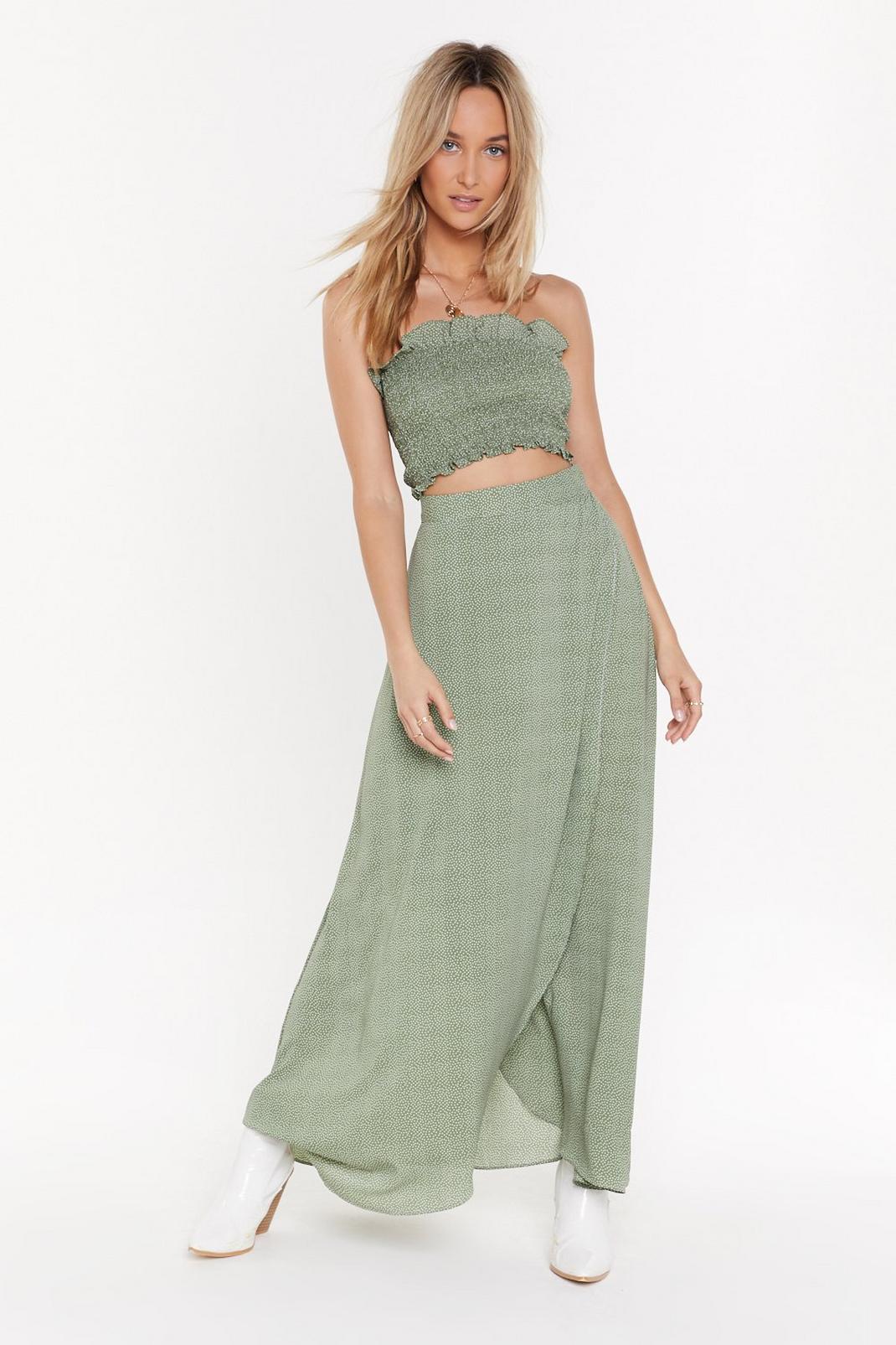 To Dot It Off Wrap Maxi Skirt image number 1
