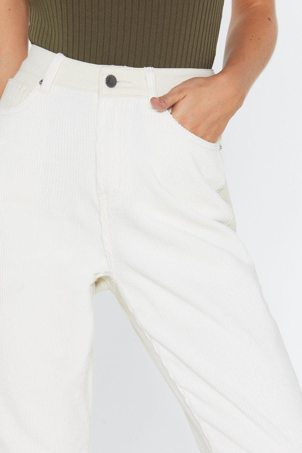 White corduroy hot sale mom jeans