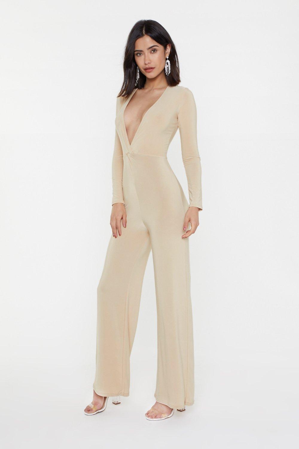 Petite Strappy Back Detail Relaxed Jumpsuit