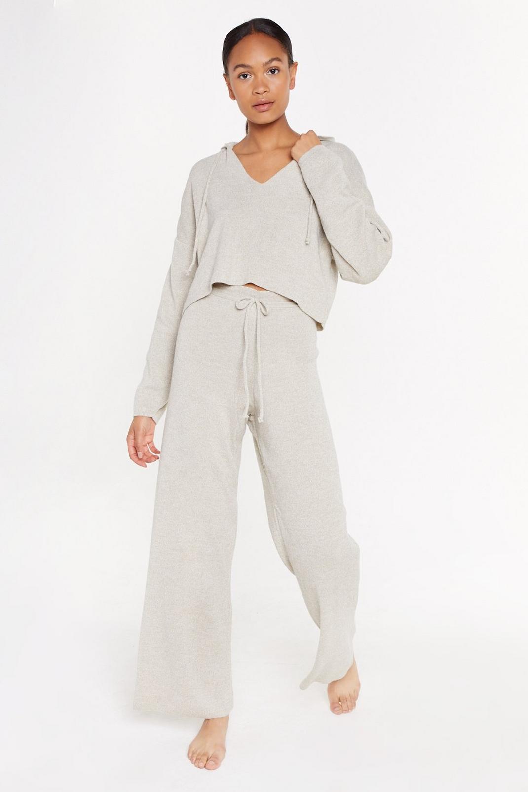 Knitted Wide Leg Lounge Pants image number 1