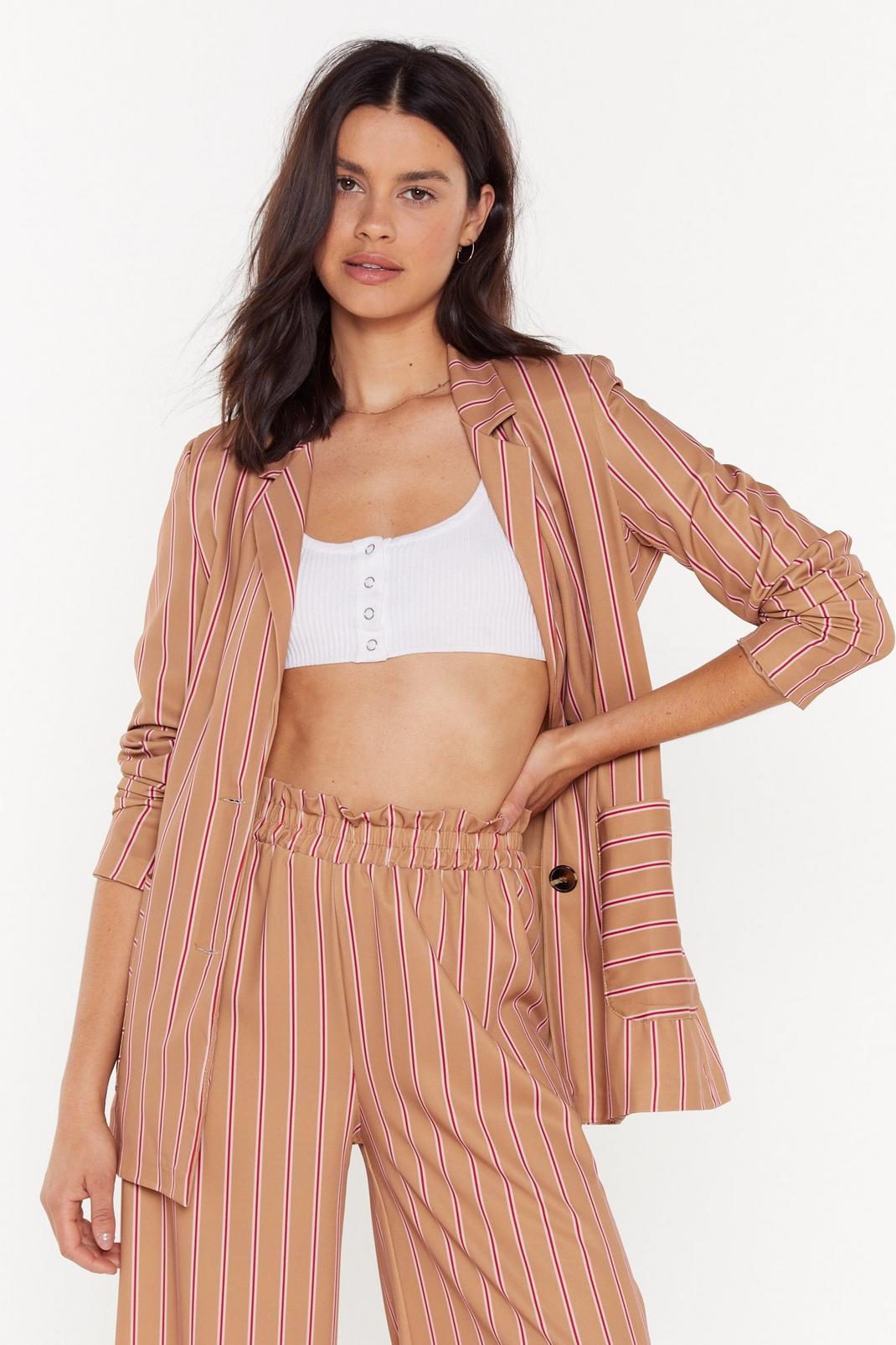 You're So My Stripe Belted Blazer image number 1