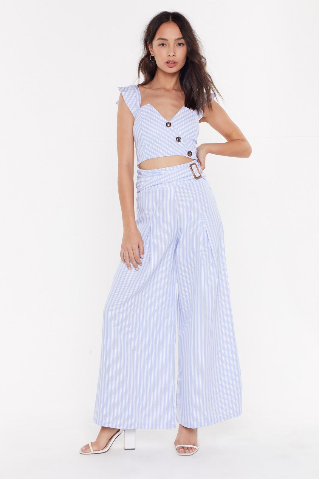 Line to Move On Striped Wide-Leg Pants image number 1