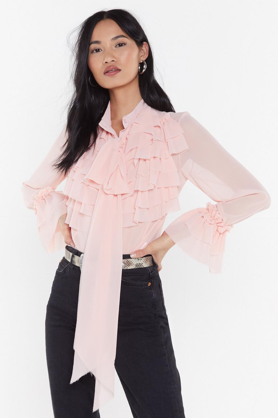 Ruffle Tie Neck Blouse image number 1