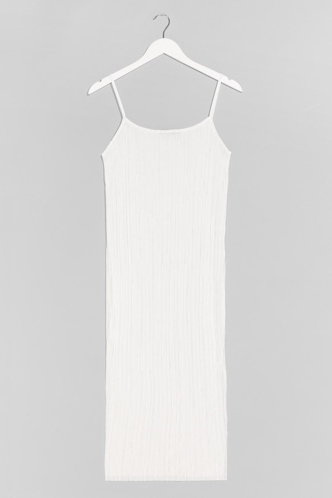 Ivory Don't Plisse Me Off Strappy Midi Dress image number 1
